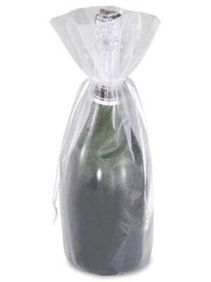 Organza Fabric Bags - 6 1/2 x 15", White S-12429W