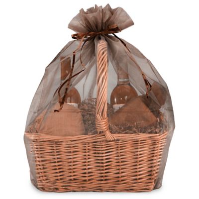 Organza Fabric Bags - 22 1/2 x 25", Chocolate S-12430CHOC