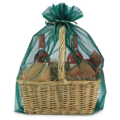 Organza Fabric Bags - 22 1/2 x 25", Hunter Green S-12430HG