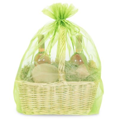 Organza Fabric Bags - 22 1/2 x 25", Lime S-12430LIME
