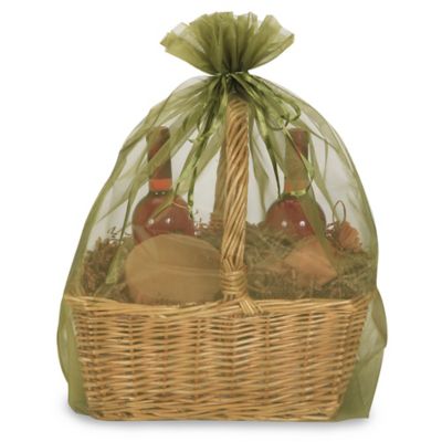 Organza Fabric Bags - 22 1/2 x 25", Moss S-12430M