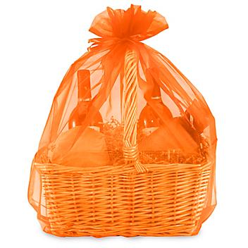 Organza Fabric Bags - 22 1/2 x 25", Orange S-12430O