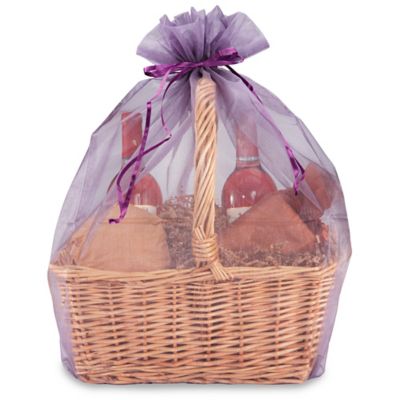 Organza Fabric Bags - 22 1/2 x 25", Purple S-12430PUR