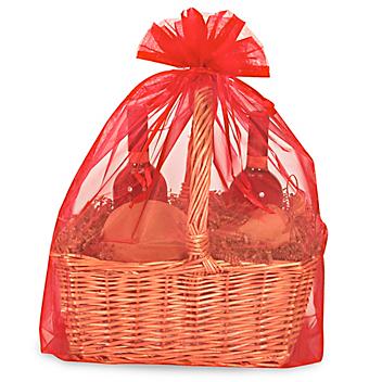 Organza Fabric Bags - 22 1/2 x 25", Red S-12430R