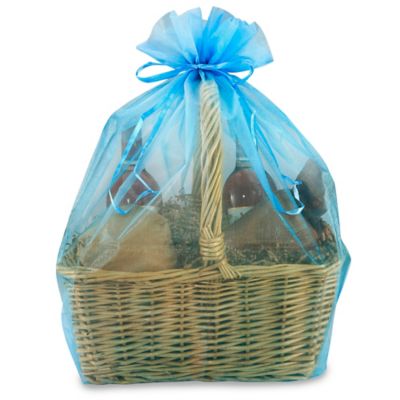 Organza Fabric Bags - 22 1/2 x 25", Turquoise S-12430TRQ