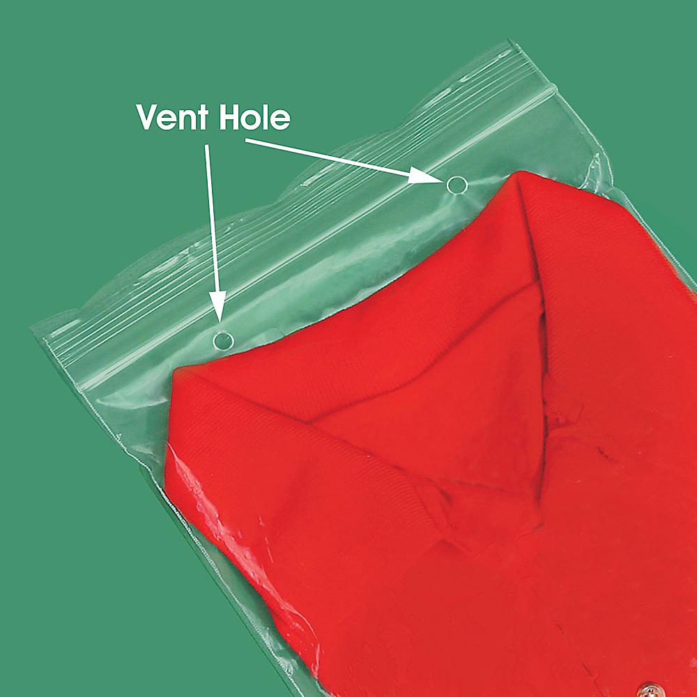 9 x 12 2 Mil Reclosable Vent Hole Bags S-12449 - Uline