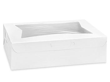 Window Cake Boxes - 14 x 10 x 4", 1/4 Sheet, White S-12476
