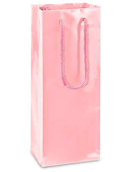 High Gloss Shopping Bags - 5 x 3 1/2 x 13 1/4", Wine, Pink S-12488P