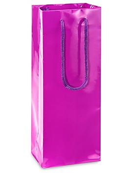 High Gloss Shopping Bags - 5 x 3 1/2 x 13 1/4", Wine, Purple S-12488PUR