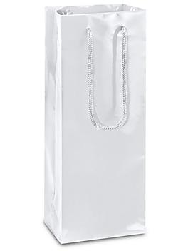 High Gloss Shopping Bags - 5 x 3 1/2 x 13 1/4", Wine, White S-12488W