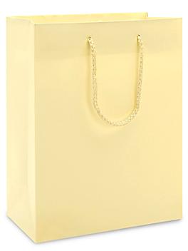 Matte Laminate Shopping Bags - 8 x 4 x 10", Cub, Butter S-12519BTR