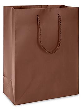 Matte Laminate Shopping Bags - 8 x 4 x 10", Cub, Chocolate S-12519CHOC