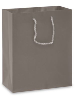 Matte Laminate Shopping Bags - 8 x 4 x 10", Cub, Gray S-12519GR