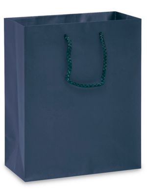 Matte Laminate Shopping Bags - 8 x 4 x 10", Cub, Navy S-12519NB