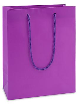 Matte Laminate Shopping Bags - 8 x 4 x 10", Cub, Purple S-12519PUR