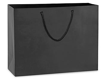 Matte Laminate Shopping Bags - 13 x 5 x 10", Boutique, Black S-12520BL