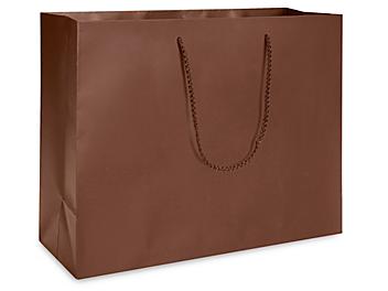 Matte Laminate Shopping Bags - 13 x 5 x 10", Boutique, Chocolate S-12520CHOC