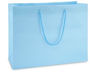 Matte Laminate Shopping Bags - 13 x 5 x 10", Boutique, Light Blue S-12520LTBLU