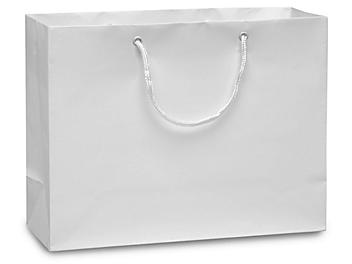 Matte Laminate Shopping Bags - 13 x 5 x 10", Boutique, White S-12520W