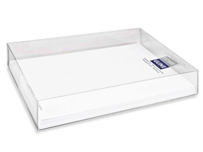 Clear Lid Stationery Boxes - White 11-1/4 x 8-3/4 x 2