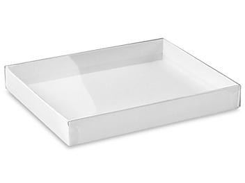 Cajas con Tapa Transparente y Base Blanca - 5 3/4 x 4 1/2 x 3/4" S-12543