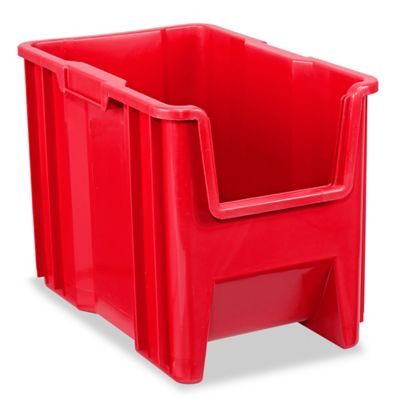 Giant Plastic Stackable Bins - 17 1/2 x 10 7/8 x 12 1/2", Red S-12550R