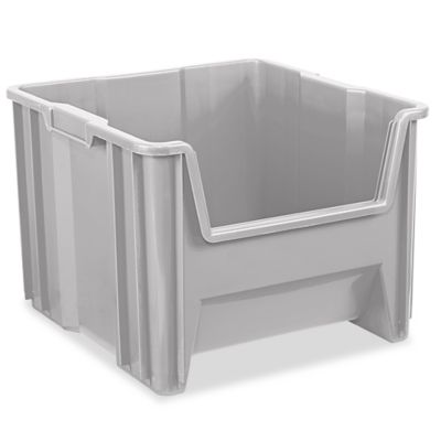 Bins & Things Stackable Storage Container with 2 Trays - Gray