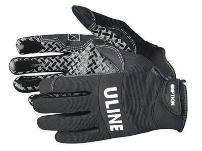 Uline Super Gription® Flex Latex Coated Gloves - Black, Large