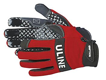 Uline Gription&reg; Gloves - Red, Large S-12553R-L