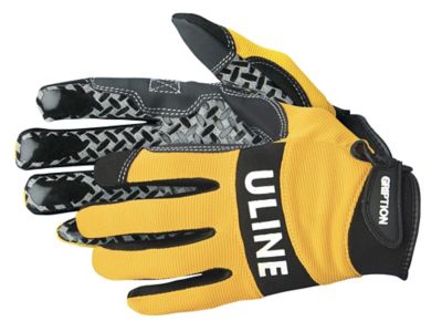 Uline Super Gription® Flex Latex Coated Gloves - Black, Large