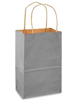 Kraft Tinted Color Shopping Bags - 5 1/2 x 3 1/4 x 8 3/8", Rose, Gray S-12554GR