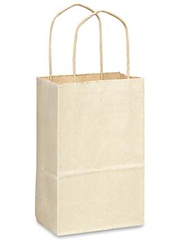 Kraft Tinted Color Shopping Bags - 5 1/2 x 3 1/4 x 8 3/8", Rose, Oatmeal S-12554OAT
