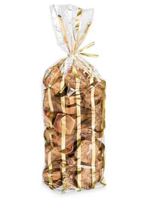 Stand-Up Bags - 1 3/4 x 1 3/4 x 8 1/2", Gold Stripe S-12563