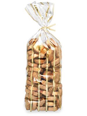 Stand-Up Bags - 3 1/4 x 2 x 12", Gold Stripe S-12564