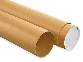2-piece Adjustable Kraft Mailing Tubes with End Caps - 4 3/4 x 60 - 120", .18" thick S-12645