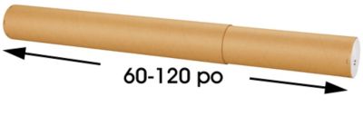 Tubes d'expédition en kraft à 2 parties ajustables avec capuchons