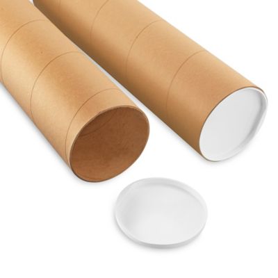 Kraft Mailing Tubes with End Caps - 2 x 18, .060 Thick - ULINE - Carton of 50 - S-2638