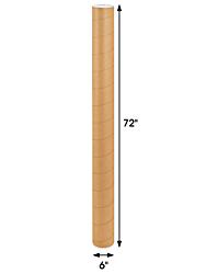 Jumbo Kraft Mailing Tubes with End Caps - 6 x 72 Jumbo Kraft Mailing Tubes with End Caps - 6 x 72