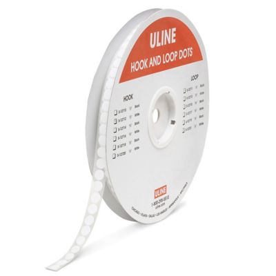 Tape Dots - Hook, White, 1/2 S-12712 - Uline