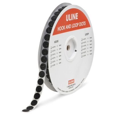 Uline Hook and Loop Dots Combo Pack - 3/4, Black S-15761 - Uline