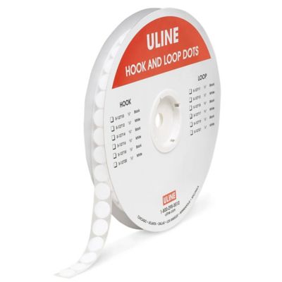 ULINE Hook and Loop Dots Combo Pack - 1/2, White - Carton of 200 - S-17145