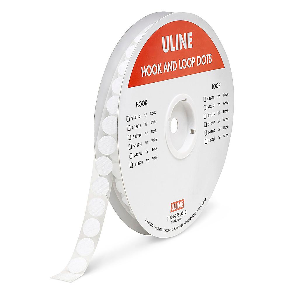 S-11700 ULINE 7/8" White Velcro Dots-Hook 900 CT 