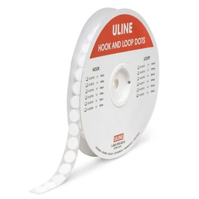 Tape Dots - Hook, Black, 3/8 S-13612 - Uline