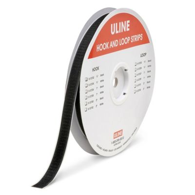 Uline Hook and Loop Combo Strips Pack - 1 x 15', Black S-15759