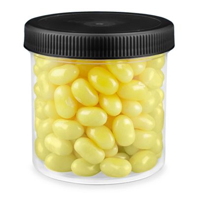 Clear Round Wide-Mouth Plastic Jars Bulk Pack - 6 oz, Black Cap S-12753B-BL