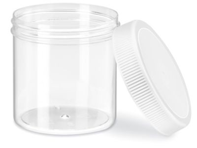 Clear Round Wide-Mouth Plastic Jars Bulk Pack - 3 oz, Jars Only  S-17034B-JAR - Uline