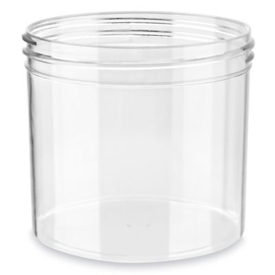Clear Round Wide-Mouth Plastic Jars Bulk Pack - 12 oz, Jars Only S