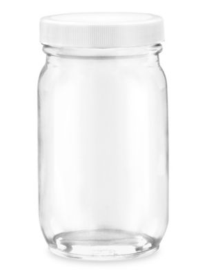  Clear Wide-Mouth Glass Jars - 8 oz