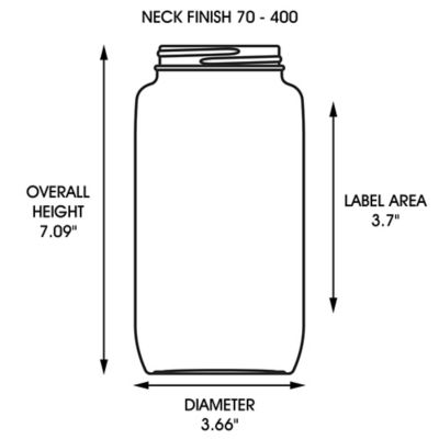 Clear Wide-Mouth Glass Jars - 32 oz, Plastic Cap S-12757P - ULINE