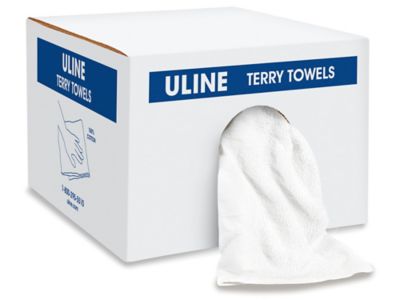 Standard White T-Shirt Rags - 50 lb box S-18731 - Uline